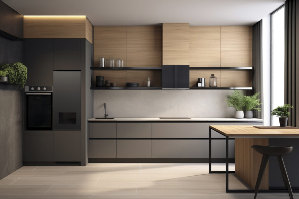 straight modular kitchen