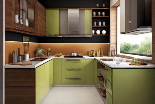 U-shaped modular kitchen