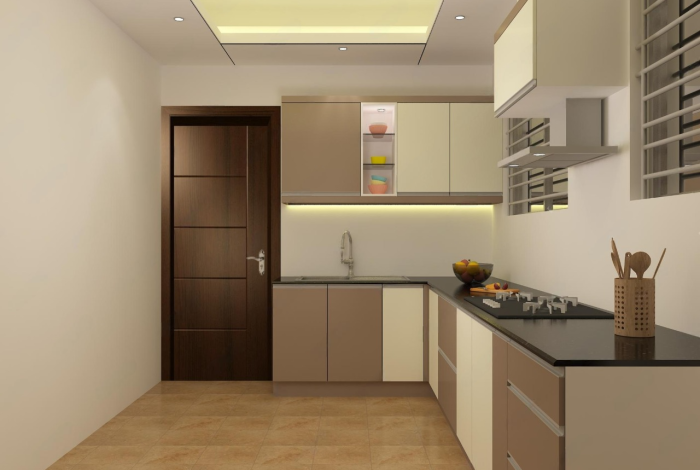 L-shaped kitchen