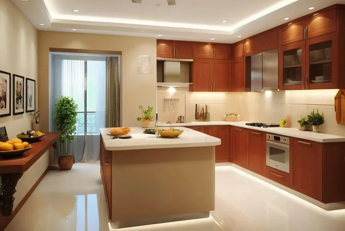 L-shaped kitchen interior