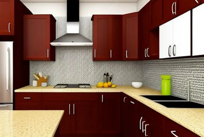 L-shaped modular kitchen layout